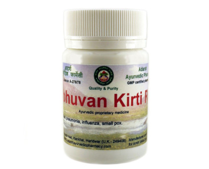 Tribhuvan Kirti Ras Adarsh Ayurvedic, 20 gramy ~ 60 tabletek