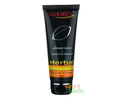 Facial Foam Activated Carbon + Vitamin E and A Patanjali, 60 gramy