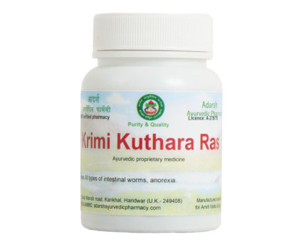 Krimi kuthara Ras Adarsh Ayurvedic, 20 gramy ~ 50 tabletek