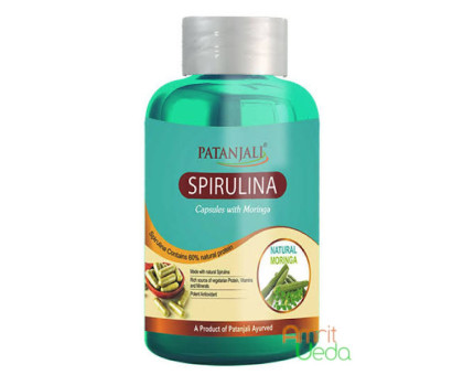 Spirulina with Moringa Patanjali, 60 kapsułki