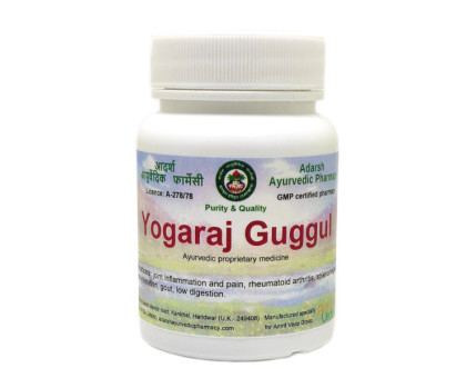 Yogaraj Guggul (Yograj Guggul) Adarsh Ayurvedic, 40 grams ~ 110 tablets