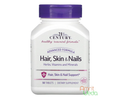 Hair, skin & nails Advanced formula 21st Century, 50 tabletek