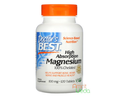 High absorption Magnesium 100% chelated with Albion minerals - 100 mg, 120 tabletek Doctor's Best