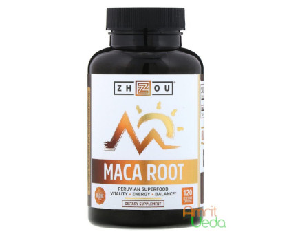 Peruvian Maca 1000 mg Zhou Nutrition, 120 kapsułki